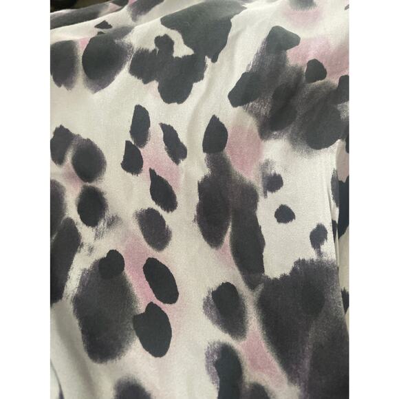 Anthropologie Cloth & Stone Sz L Animal Print Button Front Ecovero Blouse Gray - Picture 4 of 8